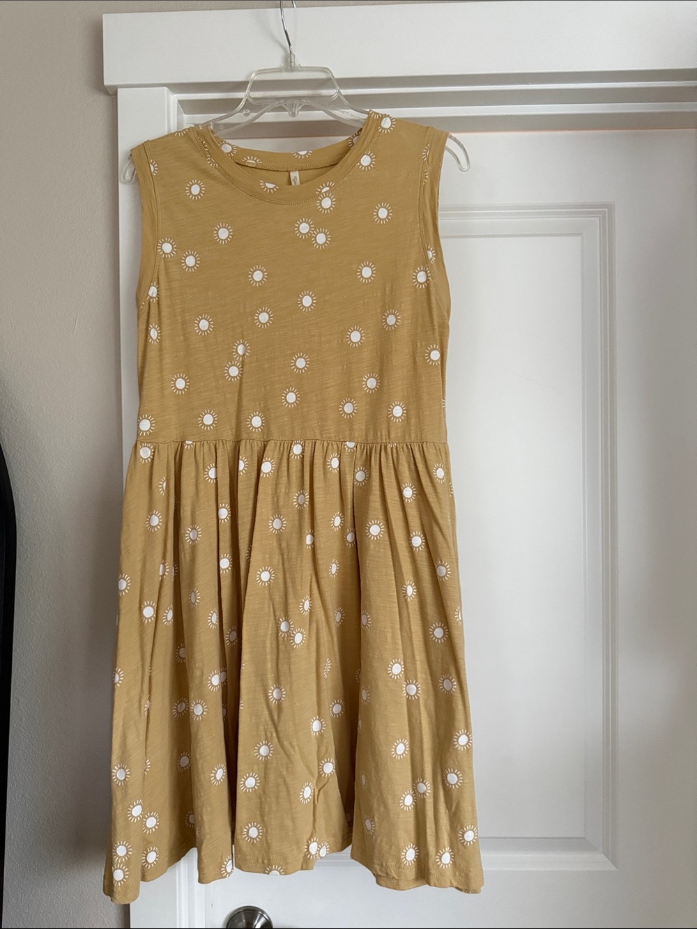Rylee + Cru Mustard Sun Print Sleeveless Dress